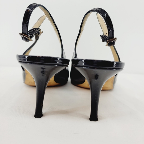 Jimmy Choo Soft Patent Pointed-Toe Slingback Pump in Black Size 8.5 - Picture 7 of 13